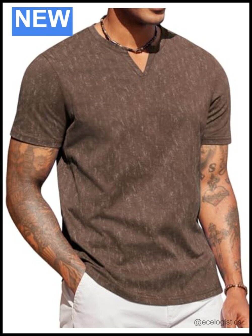 V Neck 100% Cotton Short Sleeve Vintage Tee Shirt